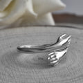 Hand Hug Open Adjustable Ring – 925 Sterling Silver