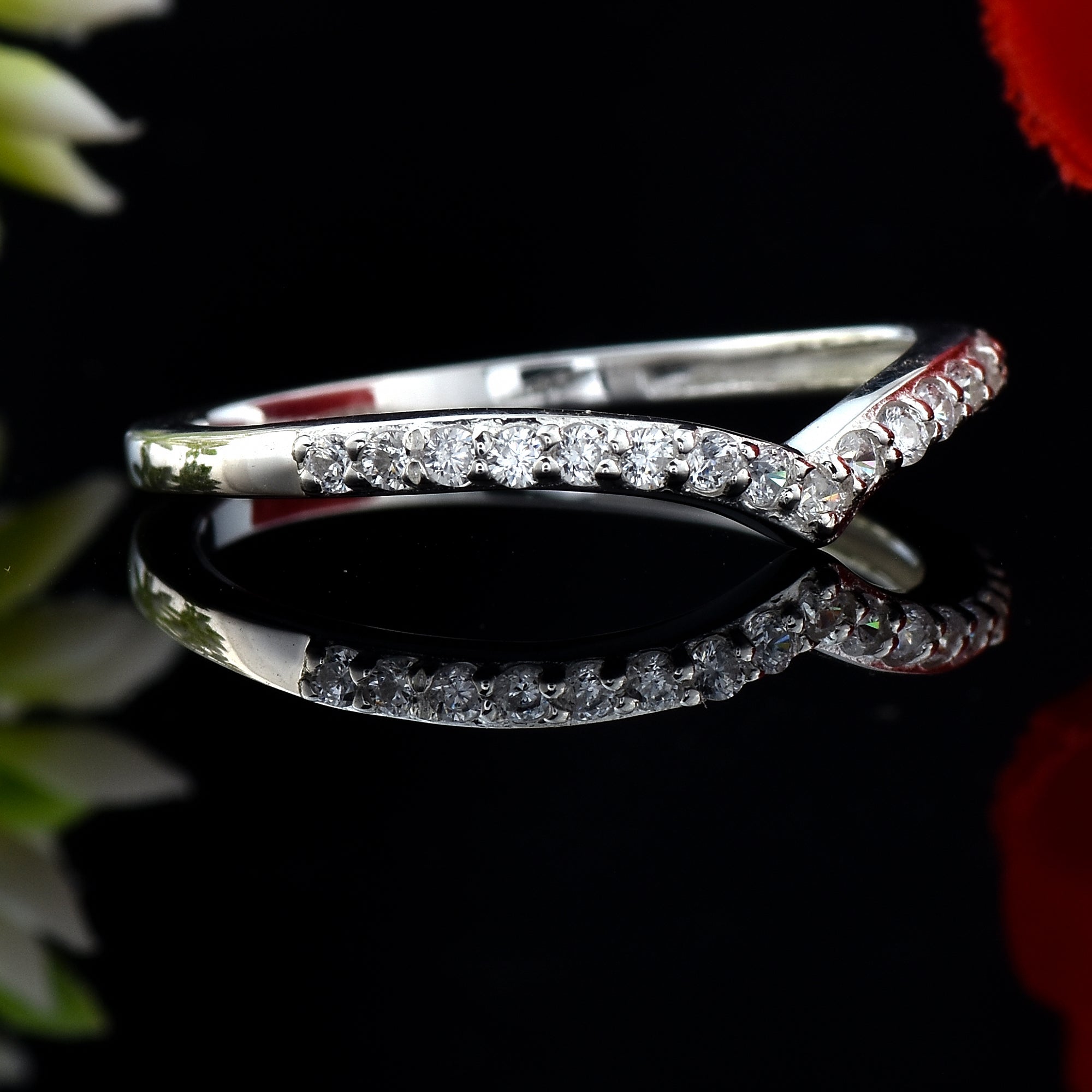 Elegant Natural White Topaz Ring 925 Sterling Silver