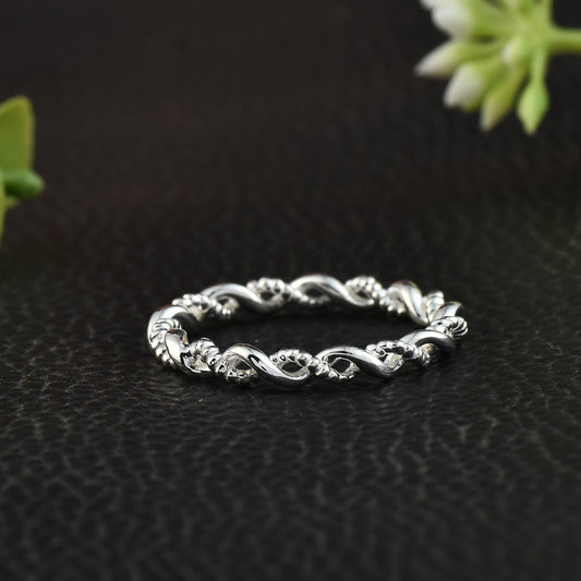 Twisted Rope Band Ring – 925 Sterling Silver