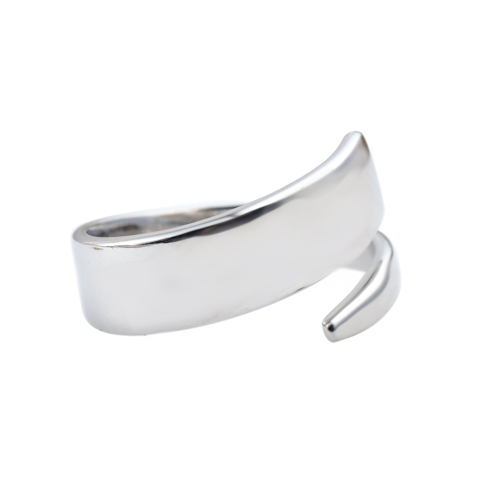 Minimalist Wave Adjustable Open Band Ring 925 Sterling Silver