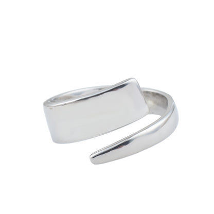 Wave Open Adjustable Band Ring – 925 Sterling Silver