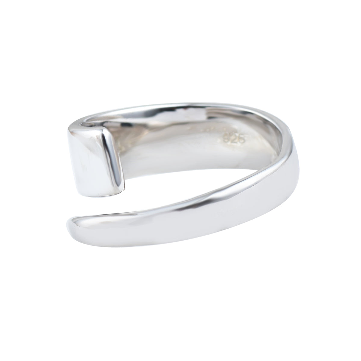 Wave Open Adjustable Band Ring – 925 Sterling Silver
