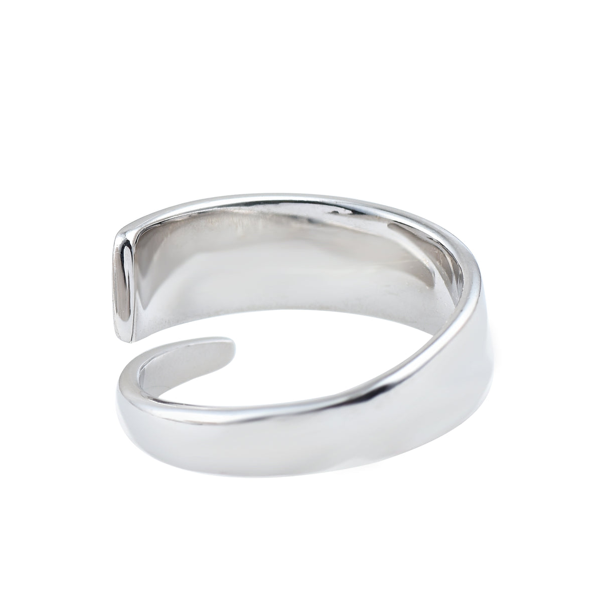Wave Open Adjustable Band Ring – 925 Sterling Silver