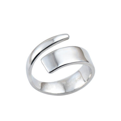 Wave Open Adjustable Band Ring – 925 Sterling Silver