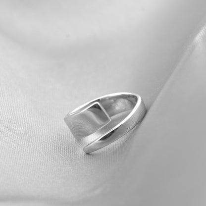 Wave Open Adjustable Band Ring – 925 Sterling Silver