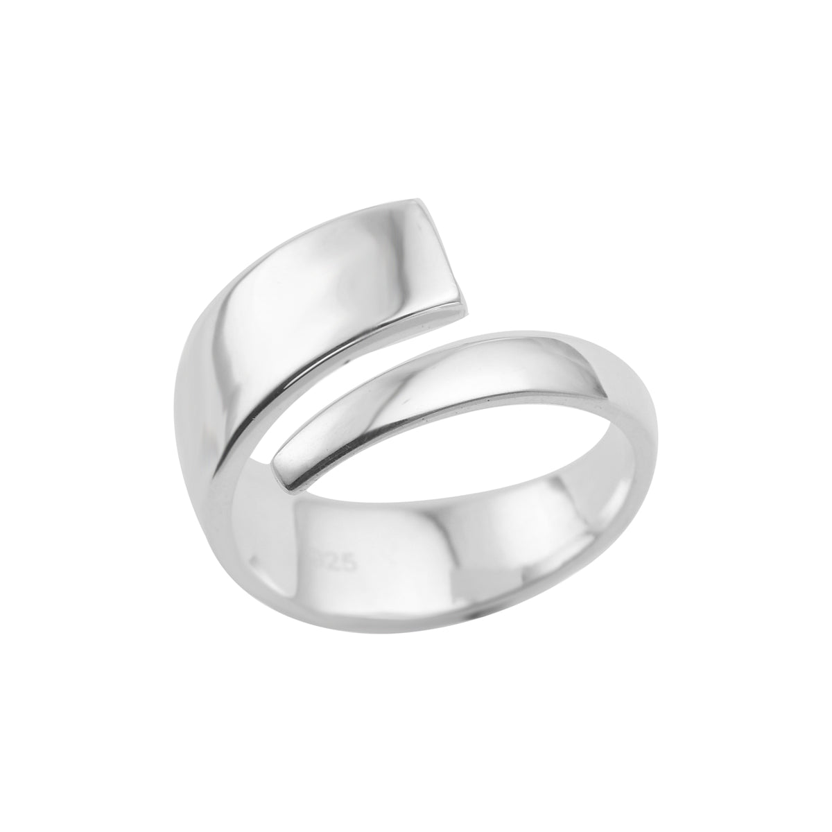 Wave Open Adjustable Band Ring – 925 Sterling Silver
