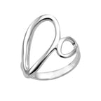 Modern Minimalist Statement Abstract Loop Ring 925 Sterling Silver