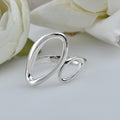 Modern Minimalist Statement Abstract Loop Ring 925 Sterling Silver