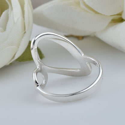 Abstract Open Loop Statement Ring – 925 Sterling Silver