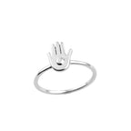 Minimalist Palm Symbol Adjustable Hand Ring 925 Sterling Silver