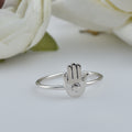 Minimalist Palm Symbol Adjustable Hand Ring 925 Sterling Silver