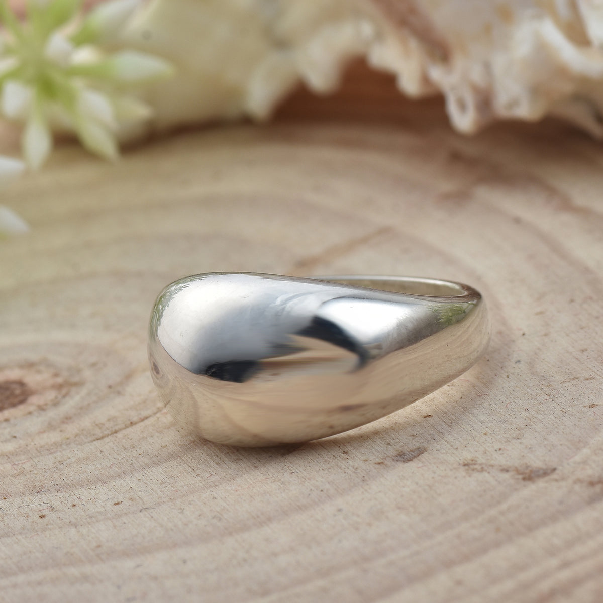 Classic High-Polish Bold Dome Ring – 925 Sterling Silver