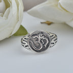 Hindu Aum Symbol Spiritual Om Ring 925 Sterling Silver