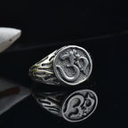 Hindu Aum Symbol Spiritual Om Ring 925 Sterling Silver