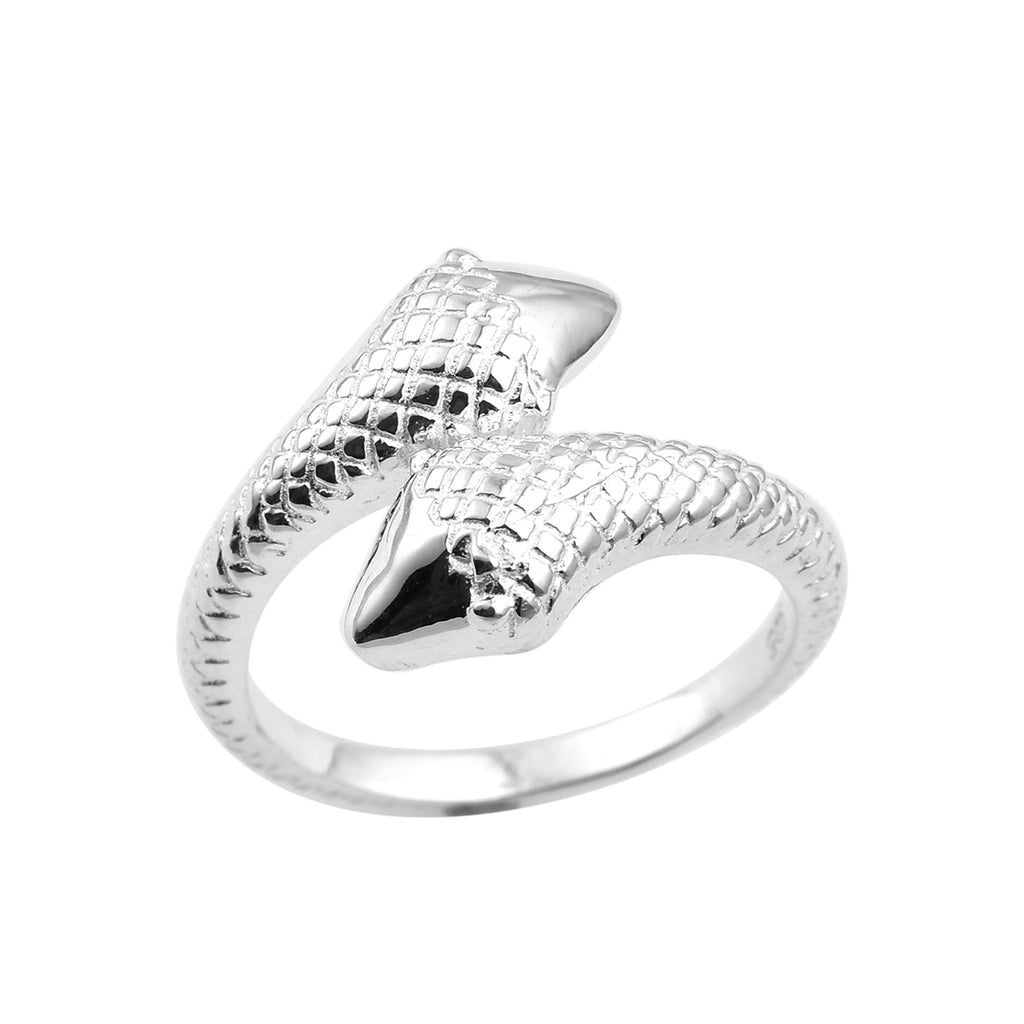 Open Wrap Serpent Adjustable Snake Ring 925 Sterling Silver