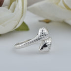 Open Wrap Serpent Adjustable Snake Ring 925 Sterling Silver