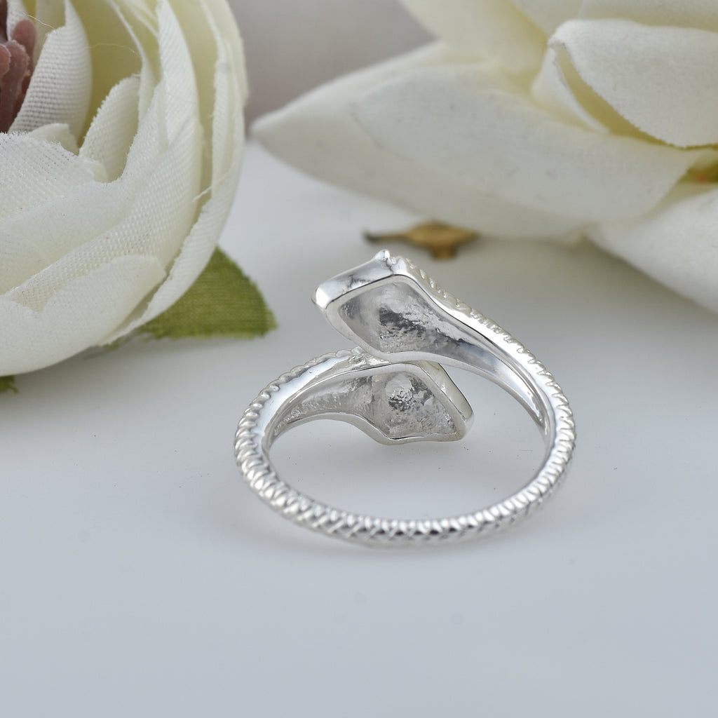 Open Wrap Serpent Adjustable Snake Ring 925 Sterling Silver