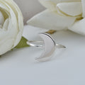 Lunar Open Crescent Moon Ring – 925 Sterling Silver