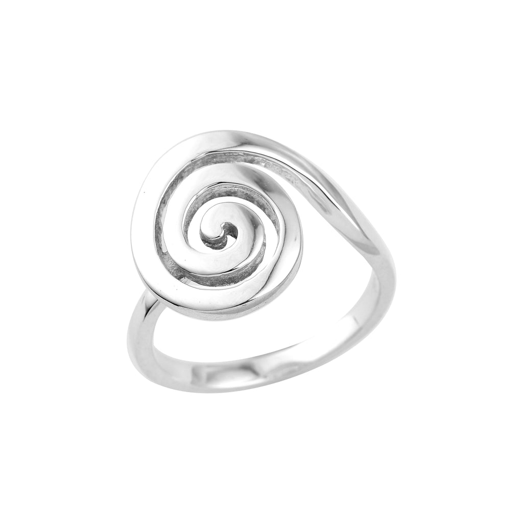 Minimalist Swirl Spiral Ring 925 Sterling Silver