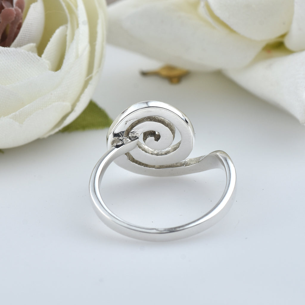 Minimalist Swirl Spiral Ring 925 Sterling Silver