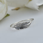 Nature Inspired Minimalist Leaf Ring –  925 Sterling Silver