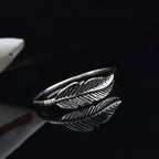 Nature Inspired Minimalist Leaf Ring –  925 Sterling Silver