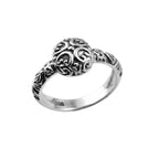 Vintage Floral Scroll Ring 925 Sterling Silver Oxidized