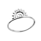 Minimal Sunburst Open Rising Sun Ring 925 Sterling Silver