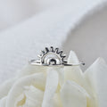 Minimal Sunburst Open Rising Sun Ring 925 Sterling Silver