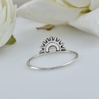 Minimal Sunburst Open Rising Sun Ring 925 Sterling Silver
