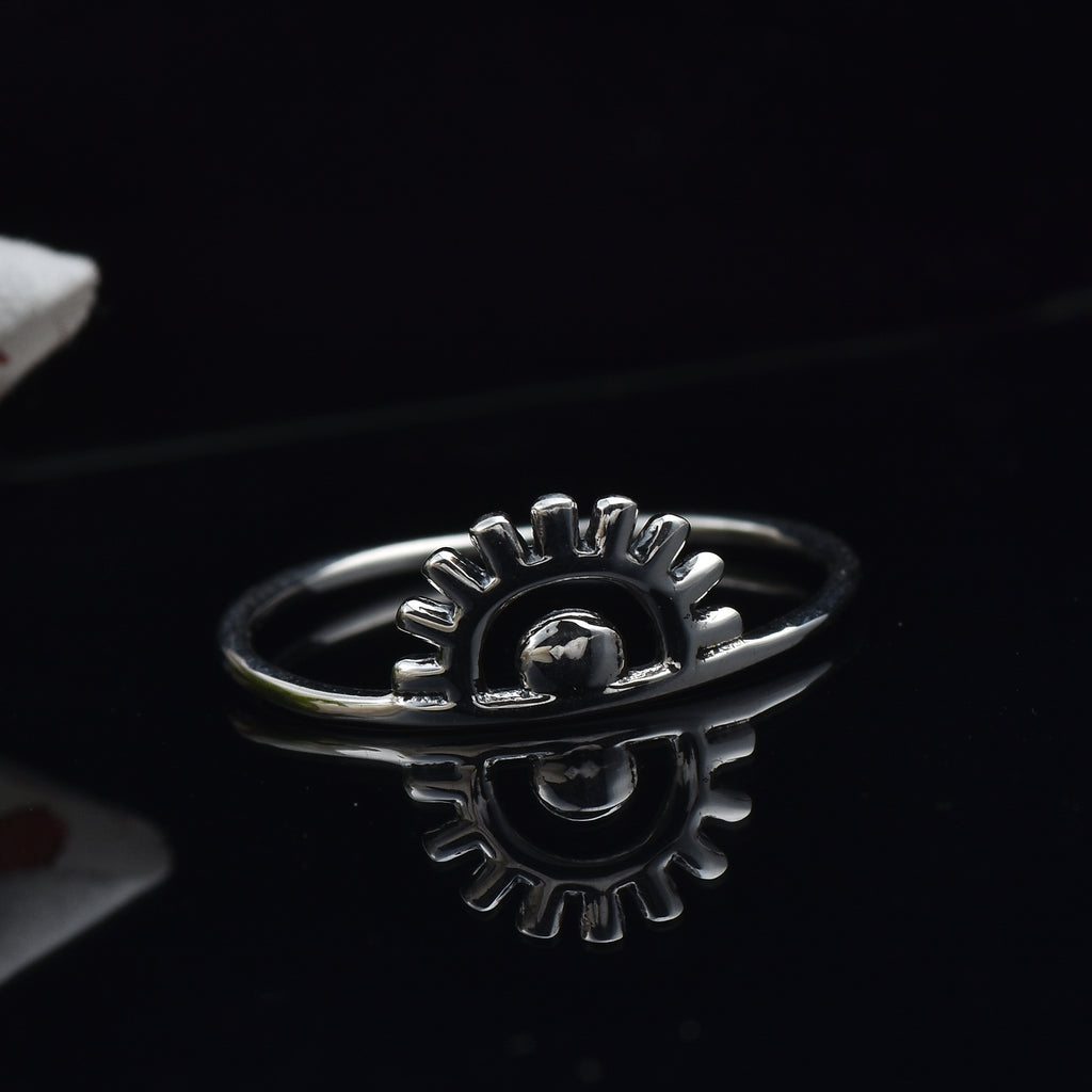 Minimal Sunburst Open Rising Sun Ring 925 Sterling Silver