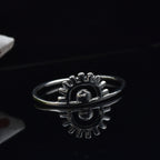 Minimal Sunburst Open Rising Sun Ring 925 Sterling Silver