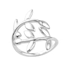 Open Nature Inspired Leaf Vine Ring 925 Sterling Silver