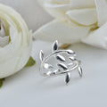 Open Leaf Vine Ring – 925 Sterling Silver