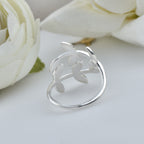 Open Nature Inspired Leaf Vine Ring 925 Sterling Silver