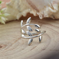 Open Nature Inspired Leaf Vine Ring 925 Sterling Silver