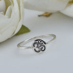 Minimal Spiritual Symbol Om Ring 925 Sterling Silver
