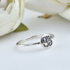 Minimal Spiritual Symbol Om Ring 925 Sterling Silver