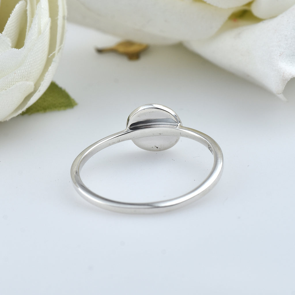 Minimal Spiritual Symbol Om Ring 925 Sterling Silver