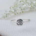 Minimal Spiritual Symbol Om Ring 925 Sterling Silver