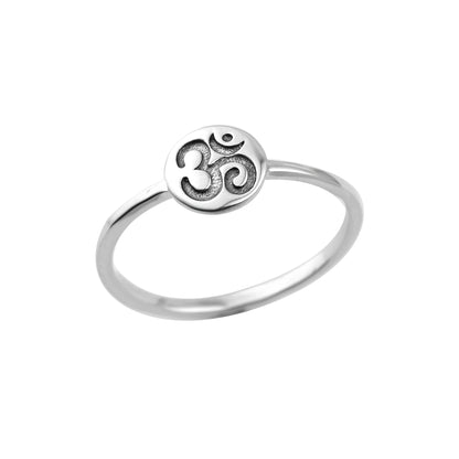 Minimal Om Disc Ring – 925 Sterling Silver