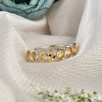 Marquise Citrine Half Eternity Band Ring 925 Sterling Silver