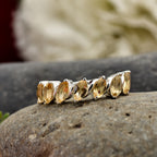Marquise Citrine Half Eternity Band Ring 925 Sterling Silver