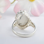 Oval Howlite Statement Ring 925 Sterling Silver