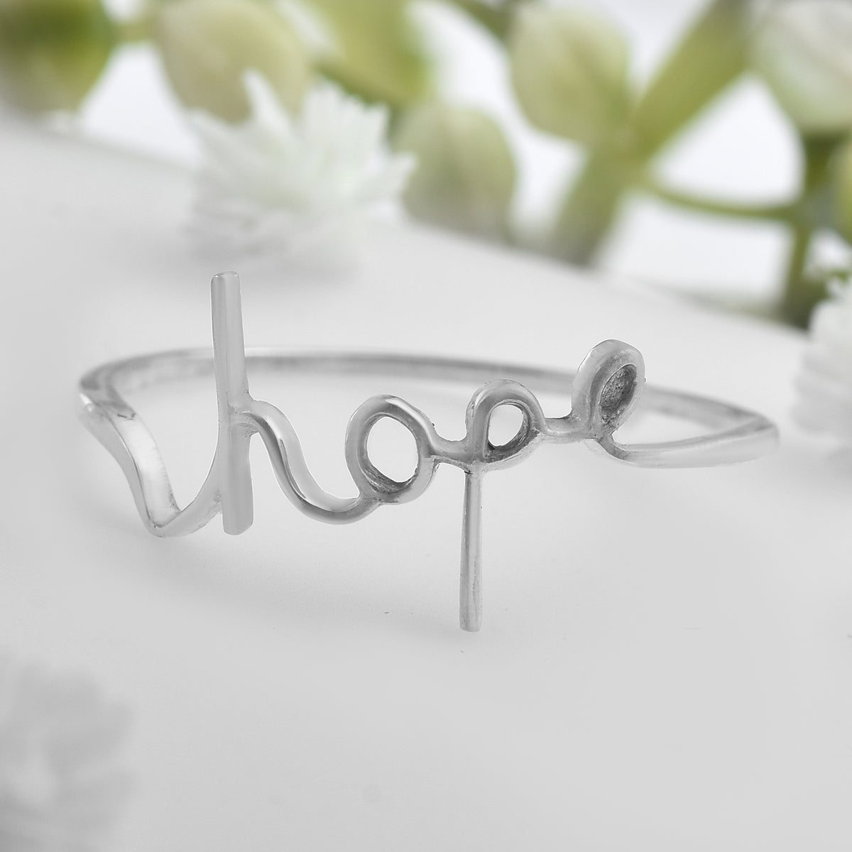 Hope Script Minimalist Ring – 925 Sterling Silver
