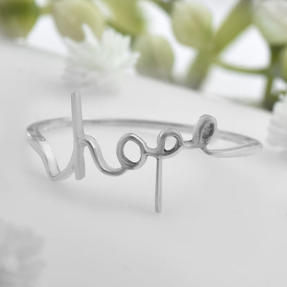 Hope Script Minimalist Ring – 925 Sterling Silver