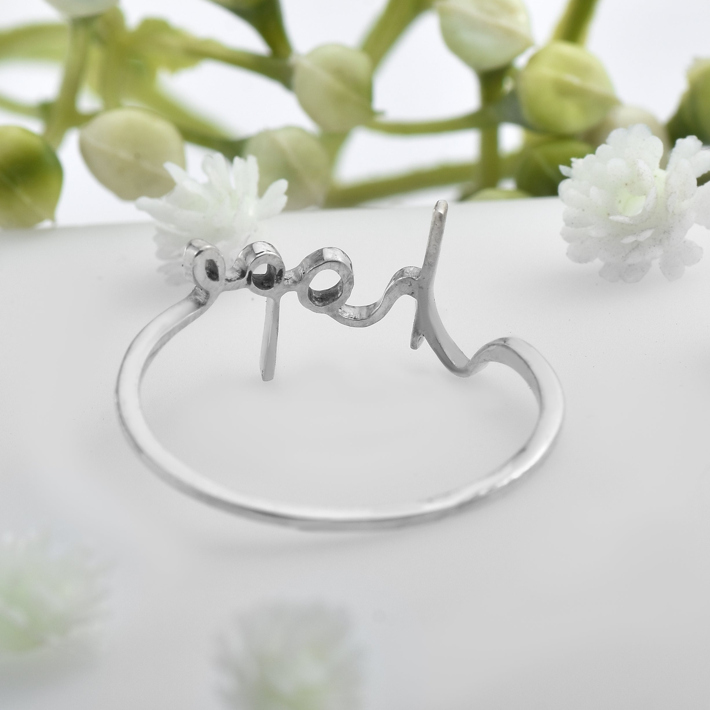 Hope Script Minimalist Ring 925 Sterling Silver