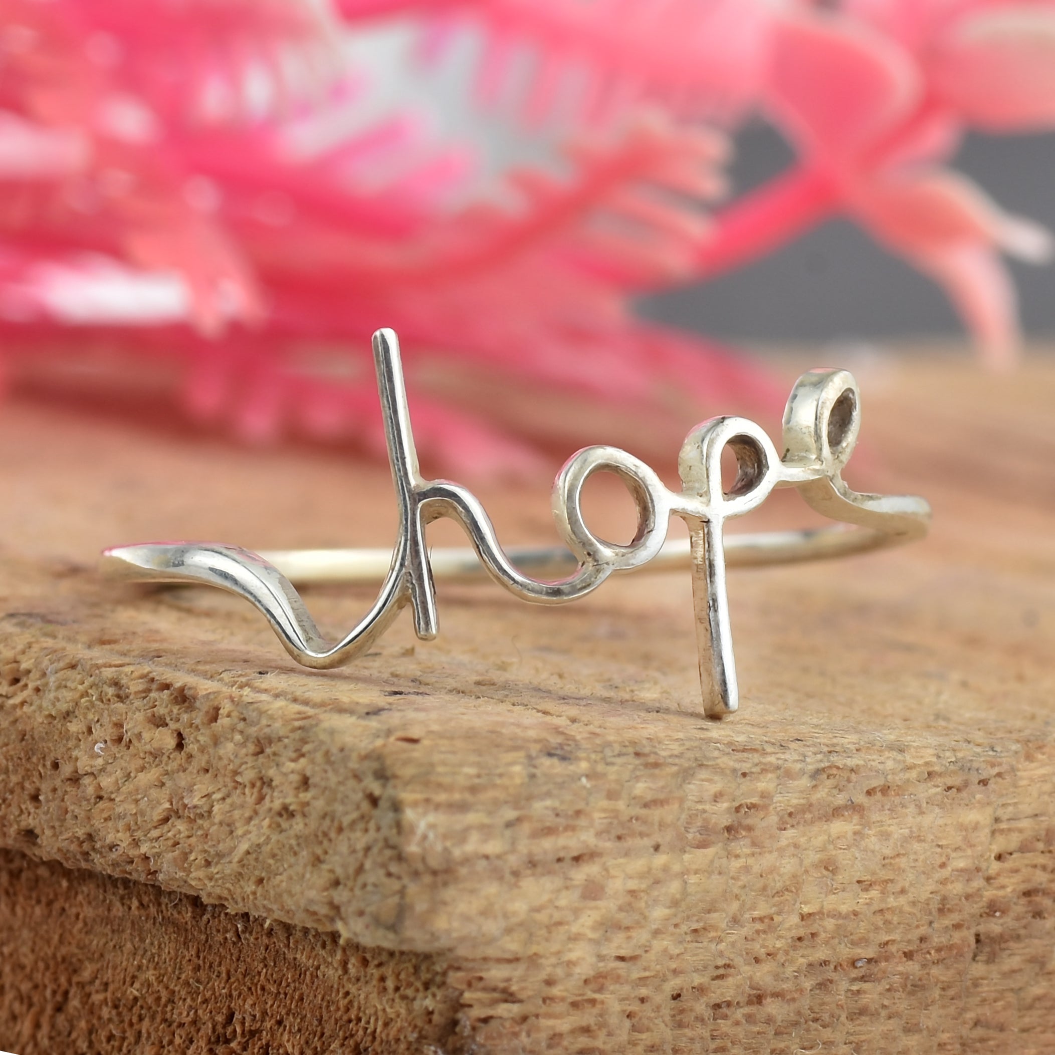 Hope Script Minimalist Ring 925 Sterling Silver