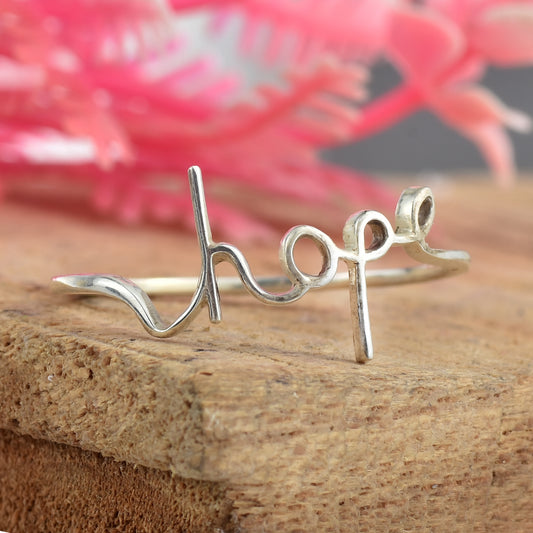 Hope Script Minimalist Ring – 925 Sterling Silver
