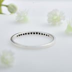 Round Blue Turquoise Stacking Band Ring 925 Sterling Silver